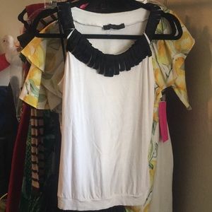 Cream top with black loops